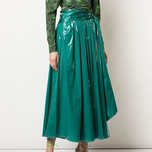 Sies Marjan Belted A-Line Long Green Skirt